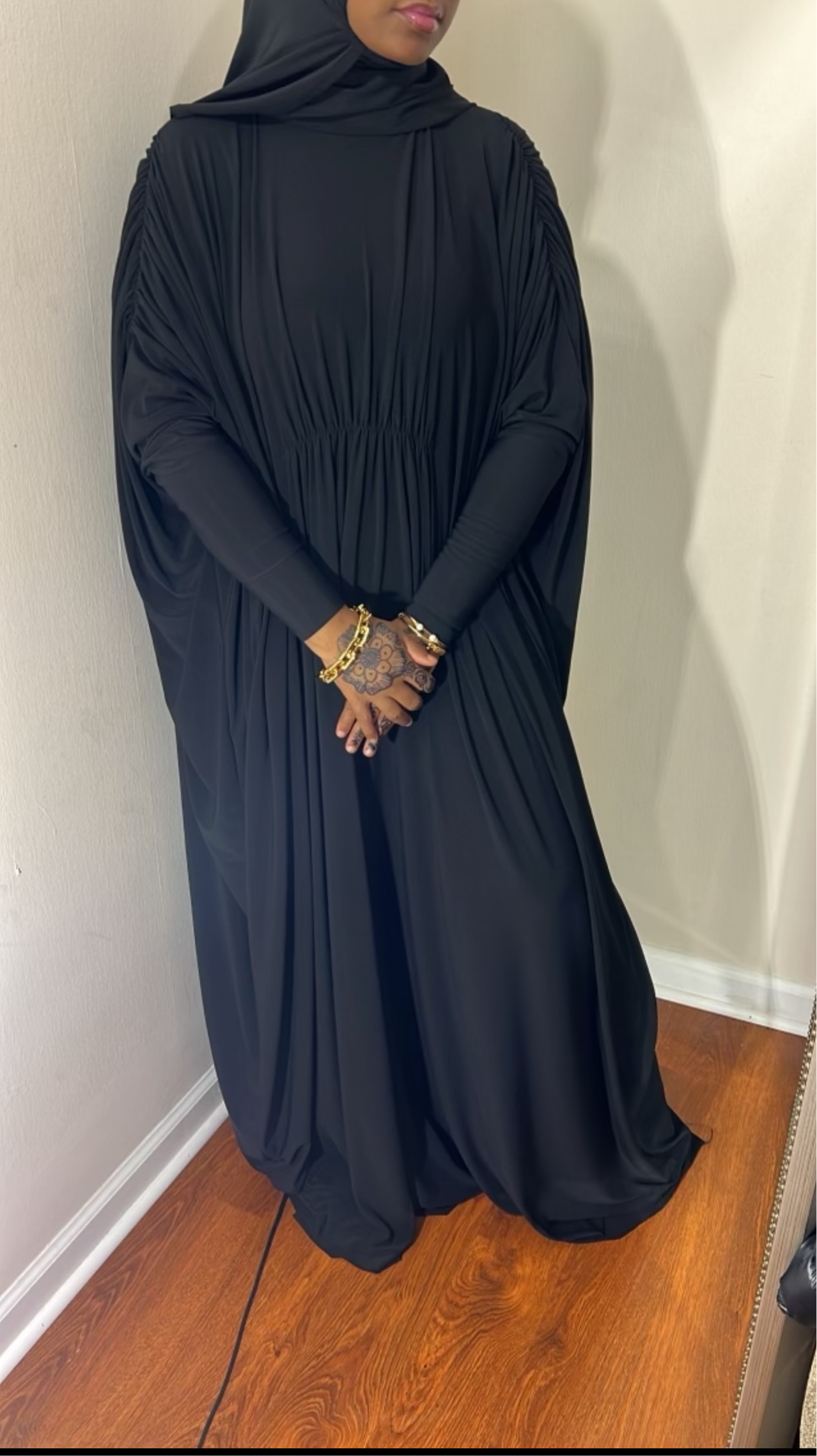 Gathered oversized khaftan