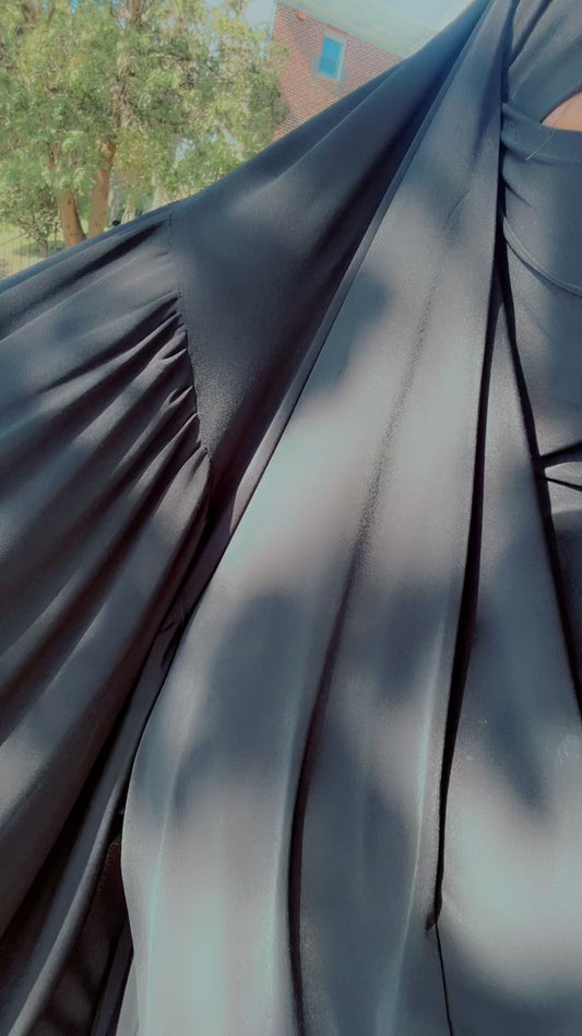 Long gathered tie back khimar niqab/optional (garment sold separately)