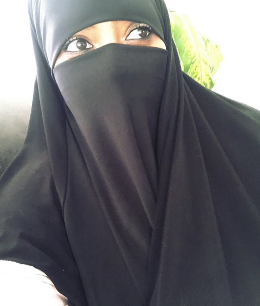 1 piece khimar with attached niqab